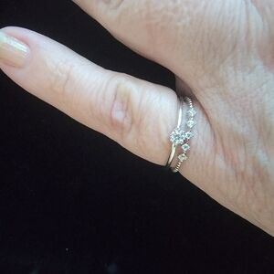 Elegant 925 Silver Moissanite Diamond Wedding Ring Set